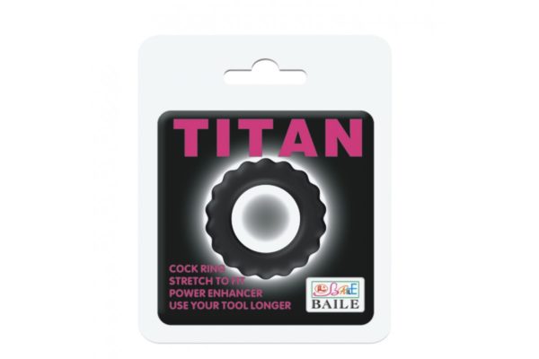 Эрекционное кольцо TITAN с крупными ребрышками BI-210145
