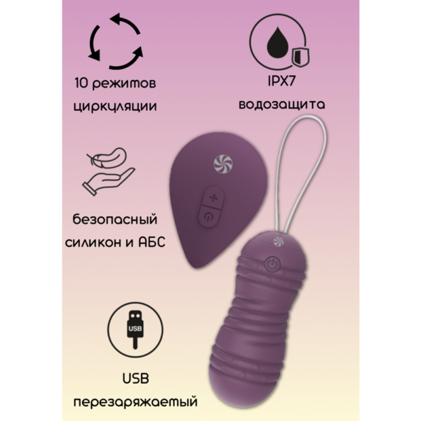 ВИБРОШАРИКИ С ЦИРКУЛЯЦИЕЙ НА ПУЛЬТЕ УПРАВЛЕНИЯ TAKE IT EASY RAY PURPLE 9021-11LOLA