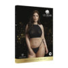 Топ и трусики со стразами Festive Rhinestone Top and Thong Plus size (черный)