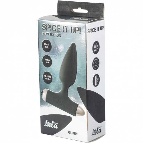 Классическая гладкая анальная пробка с вибрацией Spice It Up «New Edition Glory Black» — изображение 3
