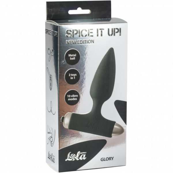 Классическая гладкая анальная пробка с вибрацией Spice It Up «New Edition Glory Black» — изображение 2