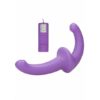 Двухсторонний эргономичный безремневой страпон Ouch «Purple» — изображение 2