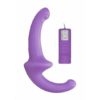 Двухсторонний эргономичный безремневой страпон Ouch «Purple» — изображение 3