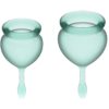 Набор менструальных чаш, 2шт «Feel Good Menstrual Cup Dark Green», Satisfyer