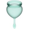 Набор менструальных чаш, 2шт «Feel Good Menstrual Cup Dark Green», Satisfyer — изображение 2