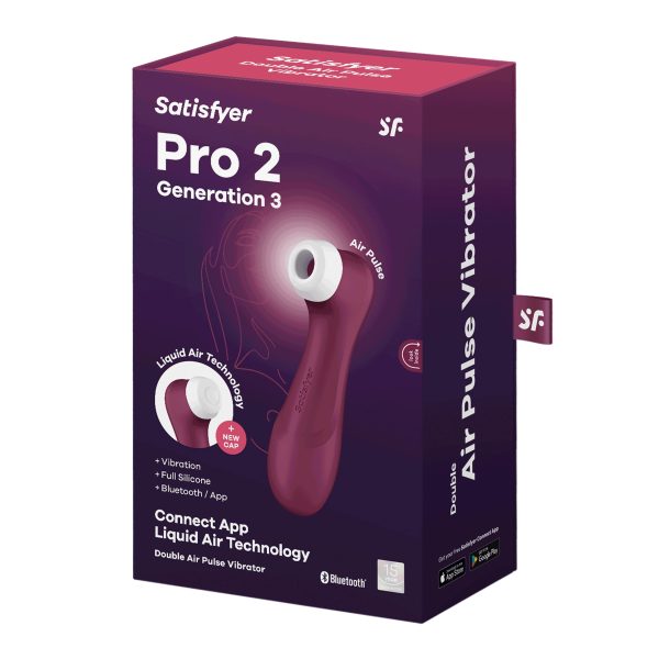 Bluetooth/App клиторальный вибростимулятор Pro 2 Generation 3 with Liquid Air (wine red)