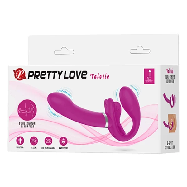 Лиловый безремневой вибрострапон Pretty Love Valerie